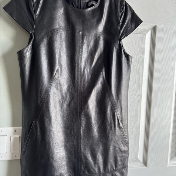 Vince Ebony Leather Top - Picture 1 of 6